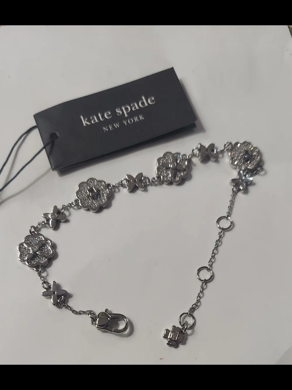 kate spade silver floral chain bracelet - Picture 1 of 3